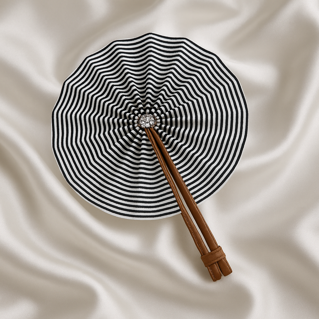 éventails blanc avec rayures